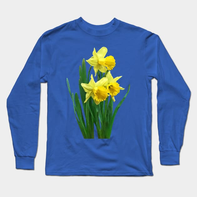 Daffodils - Daffodils Tall and Short Long Sleeve T-Shirt by SusanSavad